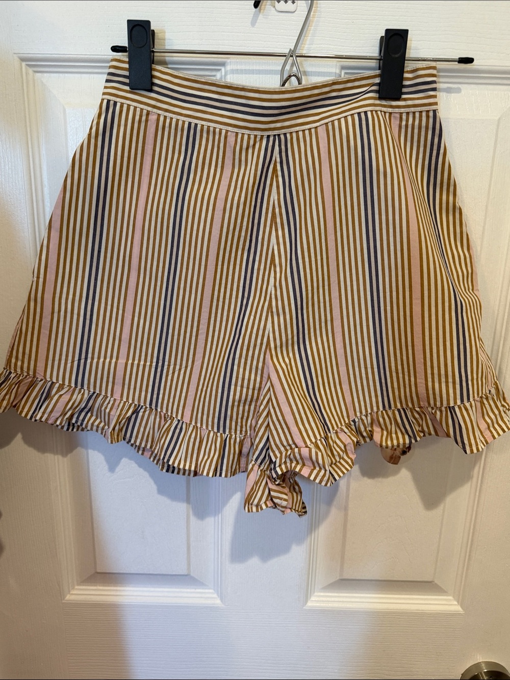 See by Chloé Multicolor Striped Ruffle Shorts Size 36